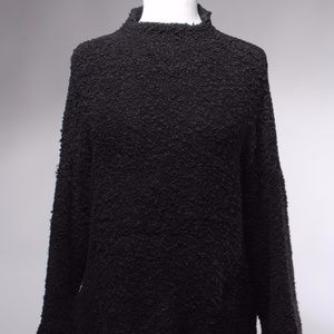NWT Free People Black Cotton Blend Tweed Swseater